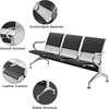 Durable 3-Seat Black Metal Bench with Padded Seats thumb 3