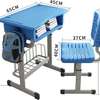 Adjustable Kids Desk; Abs Plastic, Chair For Ages 3-14, Blue thumb 0
