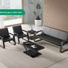 Office sofa: Black 5-seater reception office sofa thumb 2