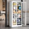 2-Door Glass Steel Frame Modern Storage Cabinet thumb 3