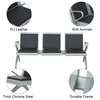 3 Seater Black Padded Reception Bench thumb 10