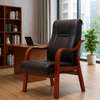 Ergonomic Office Chair Black Faux Leather thumb 3