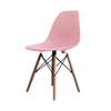 Dining Chair; Molded Abs Plastic, Wood Legs, Light Pink thumb 4