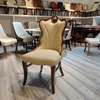 Wood Base Leather Dining Chair thumb 0