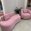 Chic Pink Sofa & Armchair Set Compact Modern Design thumb 1