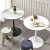 Tulip Metal Base Round White Dining Table thumb 2