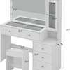 43" Wide Vanity Desk with Mirror, 11 Lights & 5 Drawers thumb 0