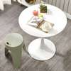 Tulip Metal Base Round White Dining Table thumb 3