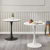 Tulip Metal Base Round White Dining Table thumb 0
