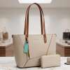 Elegant Brown Leather Tote Bag with Matching Wallet thumb 2