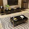 Modern Coffee & TV Table Set White Gold Frame thumb 1