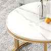 Marble Top Metal Frame Round Coffee Table thumb 2