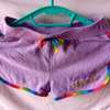 Kids Purple Shorts with Rainbow Trim Soft Comfort thumb 1