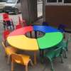 Colorful Kids Table Set Hexagonal 6 Chairs Foldable thumb 1