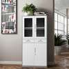 Metal Storage Cabinet with Drawers and Glass Doors thumb 4