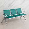 Office Bench: Teal Cushioned 3-seater Metallic Waiting Bench thumb 2