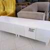 Latest white wooden tv stand design Kenya thumb 5