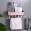 Rectangular bathroom shelf +5hooks & towel  hanger thumb 1