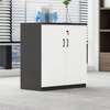 Office Cabinet: 2 Door Wood Dark White Credenza File Cabinet thumb 2