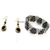 Womens Black and white crystal bracelet and earrings thumb 2