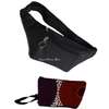 Black Leather waist bag with ankara pouch thumb 0