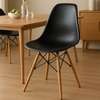 Plastic Wooden Base Armless Home Dining Chair thumb 3
