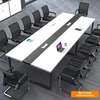 8-Person Wooden Conference Table with Metal Legs thumb 0