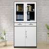 2-Door Metal Filing Cabinet with Lock and Glass Panels thumb 4