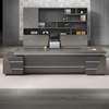 Office Desk;   2.4M L-Shaped Gray Top Executive Desk thumb 7