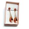 Womens Peach Crystal Earrings with Matching Keyholder thumb 3