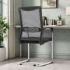 Office Chair: Cantilever Black Mesh Chair with Armrest thumb 2