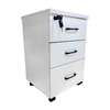 White 3 Drawer Wooden Pedestal Cabinet thumb 4
