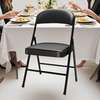 Foldable chair: Black leather foldable chair thumb 2