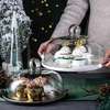 Gold Marble Dessert Serving Plate With Glass Dome Cover thumb 0