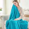 Cozy Black Plush Throw Blanket Ribbed Pattern thumb 4
