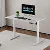 Office Desk: 140cm White Adjustable Stand Home Office Table thumb 4