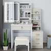 Dressers: White Wooden Make Up Vanity Set For Bedrooms thumb 4