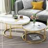 2 Piece Round Marble Top Coffee Tables thumb 1