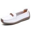 White Loafers flats shoes woman folding Leather women flats thumb 1
