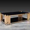 Black Metal With Top Golden Glass Table Coffee thumb 9