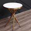 Modern Round Coffee Table with Metal Sides and Legs thumb 6