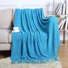 Knitted throw blankets with tassel thumb 0