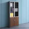 2-Door Wooden-Glass Display Lockable Storage Cabinet thumb 1