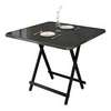 Black Square Glass Foldable and Portable Dining Table thumb 1