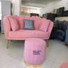 Latest pink two seater sofa/pouf/Love seat thumb 1