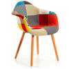 Colorful Patchwork Lounge Chair – Modern Fabric Armchair thumb 5