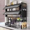 Wall-Mounted Dish Rack Black Metal Organizer thumb 2