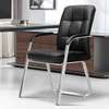 Modern Black Leather Visitor Chair thumb 2