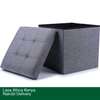 LASA 38cm Foldable Square Storage Ottoman Cube Box – Padded thumb 1