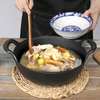 *Pre-seasoned Pure Cast Iron Flat Bottom Wok with Wooden Lid thumb 5